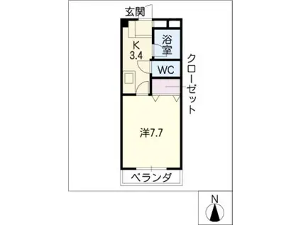 ソフィア(1K/1階)の間取り写真