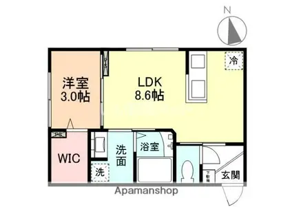 CALMPORT N(1LDK/2階)の間取り写真