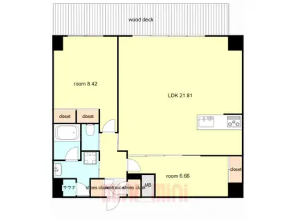 プレジオ西宮北口(2LDK/1階)の間取り写真