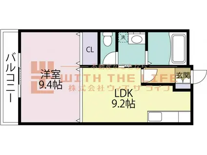 プルミエ国分(1LDK/2階)の間取り写真