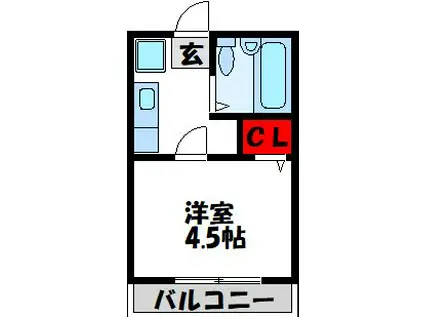 ジュネスシティ駅前(1K/8階)の間取り写真