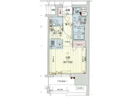 プレサンス鶴舞公園ウィズ(ワンルーム/12階)の間取り写真