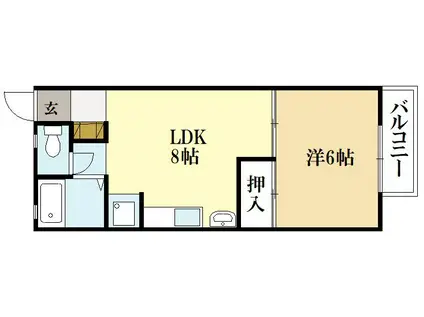 セジュールコスモス(1LDK/2階)の間取り写真