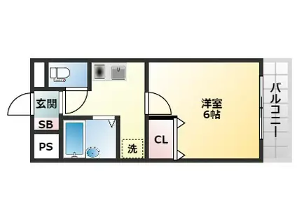 ベルゲンハイツ明石(1K/7階)の間取り写真