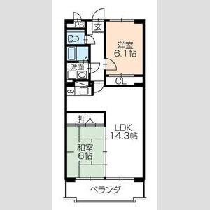NH菰口(2LDK/4階)の間取り写真