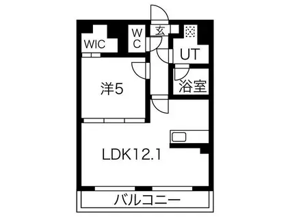 サリジェール瑞穂(1LDK/2階)の間取り写真