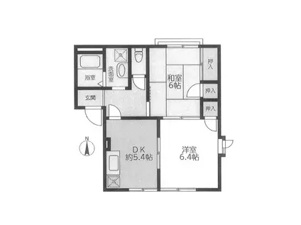 コーポ小桜(2DK/1階)の間取り写真