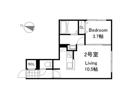 リーサ苗穂駅前(1LDK/3階)の間取り写真