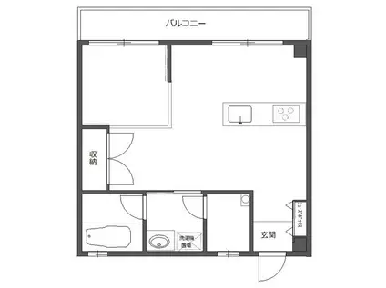 タカダハイツ(1LDK/2階)の間取り写真