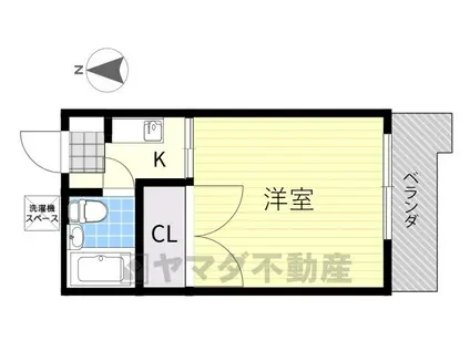 高砂ハイツ(1K/3階)の間取り写真