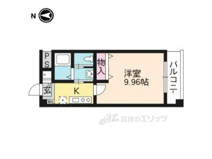 プレジール山科(1K/1階)の間取り写真