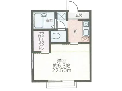 ストゥディオベルデ(1K/2階)の間取り写真