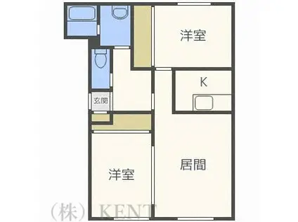 コートシンフォニーI(2LDK/2階)の間取り写真