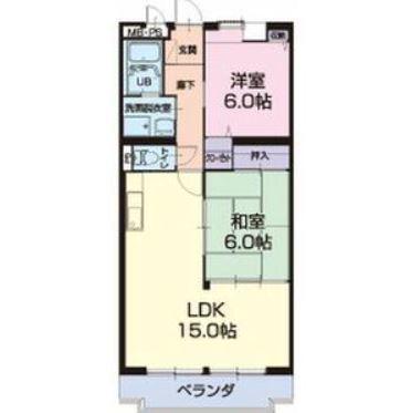 LIMPIA高峯(2LDK/2階)の間取り写真