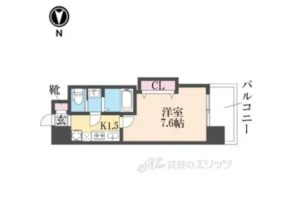 LUXE布施北2(1K/3階)の間取り写真