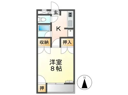 コーポ市川(1K/1階)の間取り写真