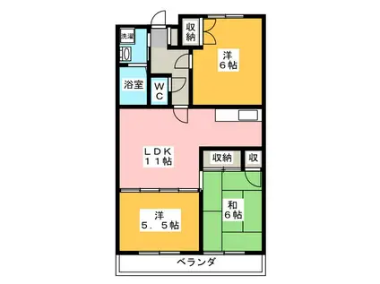 アラリベラ(3LDK/3階)の間取り写真