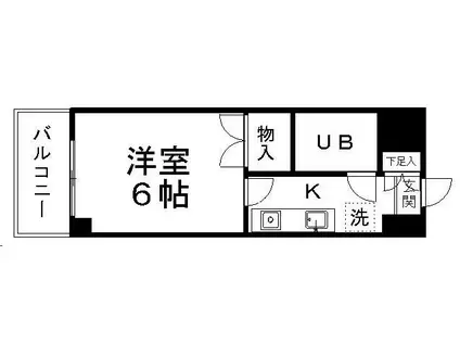 グレイスハイツ長町(1K/5階)の間取り写真