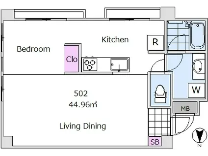 RE-FLAT(1LDK/5階)の間取り写真