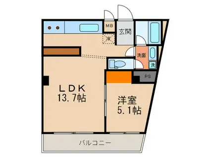 PRIOR LIBERTA(1LDK/3階)の間取り写真