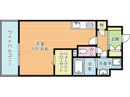 ウィークス・ステラ(ワンルーム/9階)の間取り写真