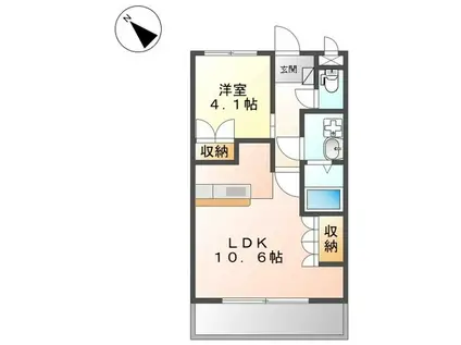 ドリームイン(1LDK/2階)の間取り写真