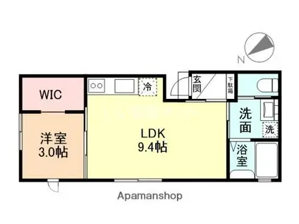 CHATONIII(1LDK/1階)の間取り写真