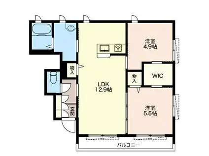 LUMIRICHEII(2LDK/1階)の間取り写真