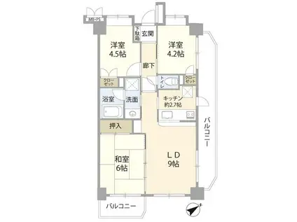 サンハロー横須賀中央駅前(3LDK/5階)の間取り写真