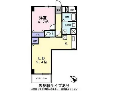 PMA塚本壱番館(1LDK/6階)の間取り写真