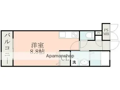 PLUS(ワンルーム/1階)の間取り写真