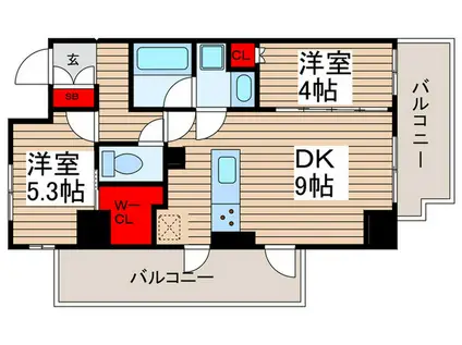 南千住レジデンス(2DK/4階)の間取り写真