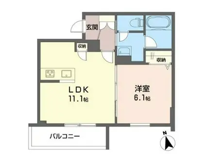 サクラ中野上高田(1LDK/3階)の間取り写真