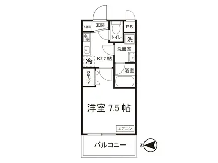 サジテリアス・ワイ(1K/3階)の間取り写真