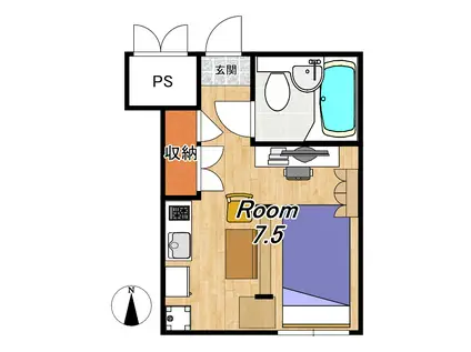 グランドラティス鞘町(1K/6階)の間取り写真