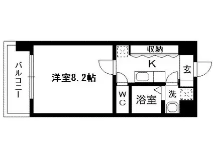 リバージュ県庁通(1K/3階)の間取り写真