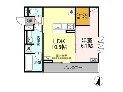 サン グレイス(1LDK/2階)の間取り写真