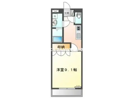 ペガサス和気 II番館(1K/1階)の間取り写真