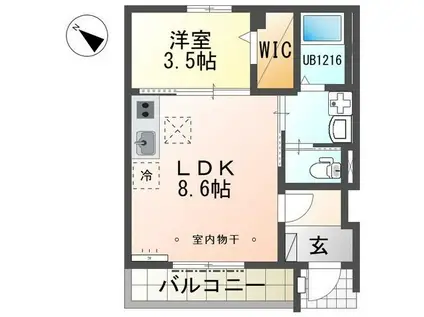 リオグランデ(1LDK/1階)の間取り写真