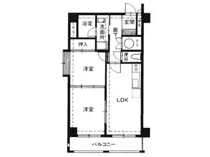 シティマンション呉服町(2LDK/5階)の間取り写真