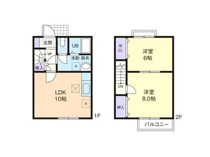 フォレストヒルII(2LDK/1階)の間取り写真