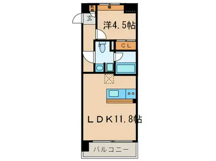 VARIE東別院(1LDK/4階)の間取り写真