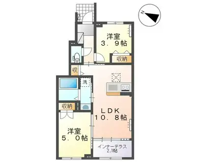 グランフォンテーヌ3(2LDK/1階)の間取り写真