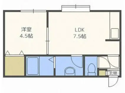 ラ・クラッサ3・1(1DK/2階)の間取り写真