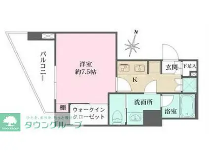 WHARF森下(1K/4階)の間取り写真