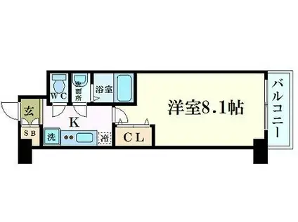 アドバンス京都烏丸グルーブ(1K/4階)の間取り写真