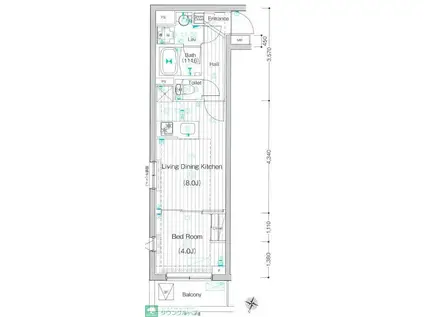 ガーラ・ステーション川崎久地(1LDK/2階)の間取り写真