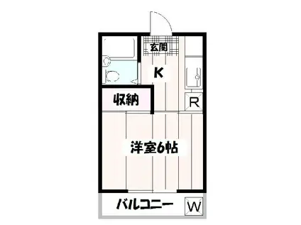 金岡マンション(1K/4階)の間取り写真