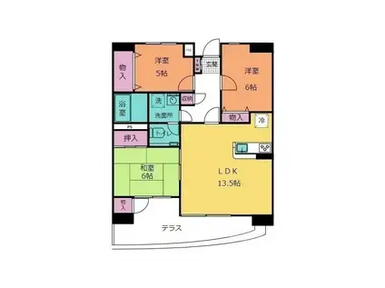 ビューフォート(3LDK/2階)の間取り写真