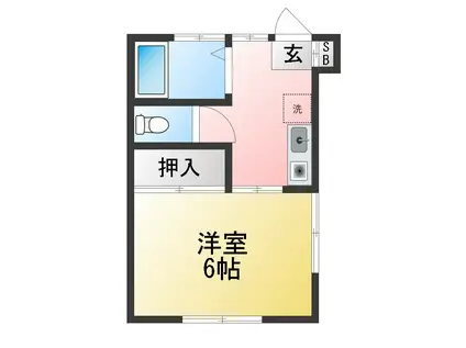 ワイエスハイム(1K/2階)の間取り写真